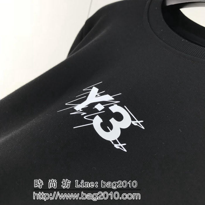 Y-3山本耀司 18ss秋冬新款 前後logo壓膠印花 簡約百搭款 純棉加絨衛衣 男女同款 ydi1814